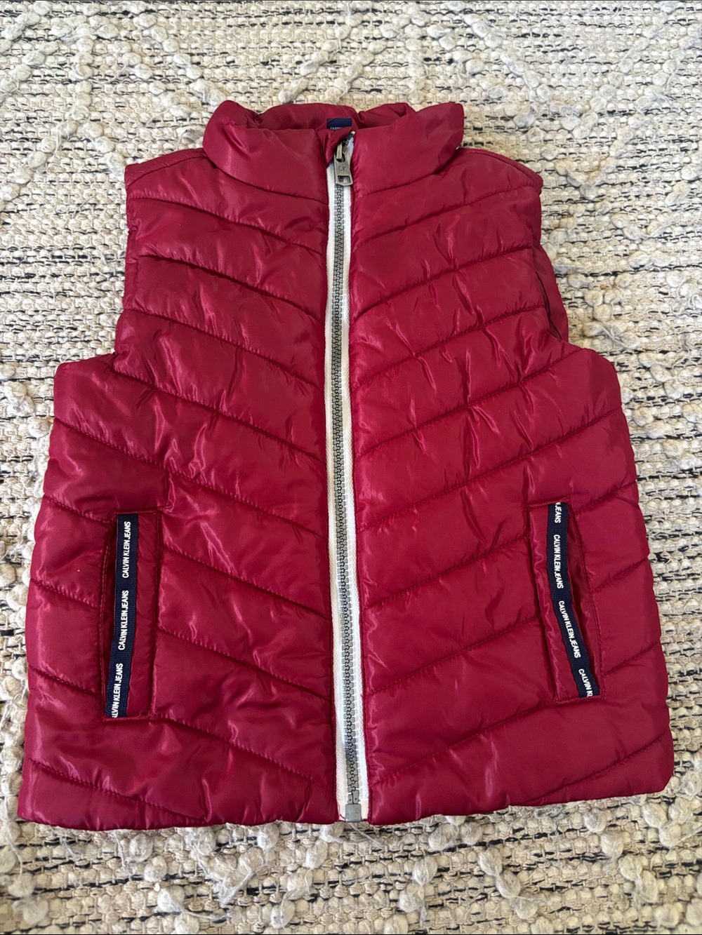 Calvin Klein Jeans Red Quilted Puffer Vest for Kids